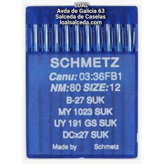 AGUJA B27 SUK PUNTA DE BOLA DE LA MARCA SCHMETZ