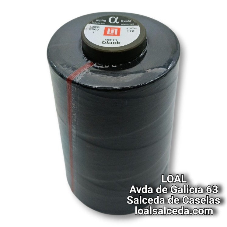 CONO DE HILOS NEGRO DE 5000 MTS , CONO HILO NEGRO