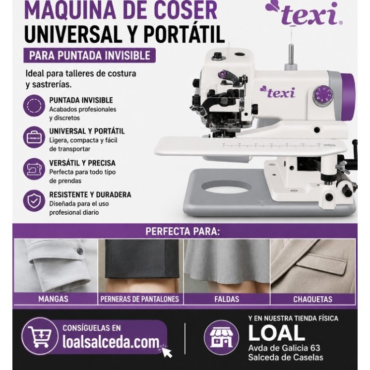 Maquina de coser puntada invisible