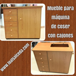 MUEBLE LAMINADO CON CAJONES PARA MÁQUINA DE COSER