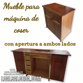 MUEBLE PARA MAQUINA DE COSER CON DOBLE APERTURA Y CON CAJONES